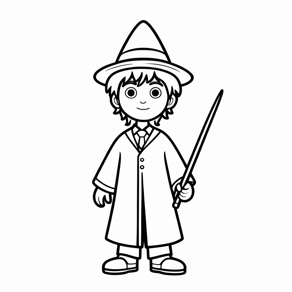 Desenho de Harry Potter Cicatriz para colorir e imprimir grátis em folha A4