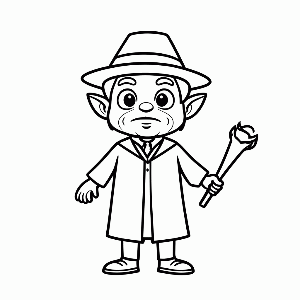 Desenho de Kreacher Elfo para colorir e imprimir grátis em folha A4