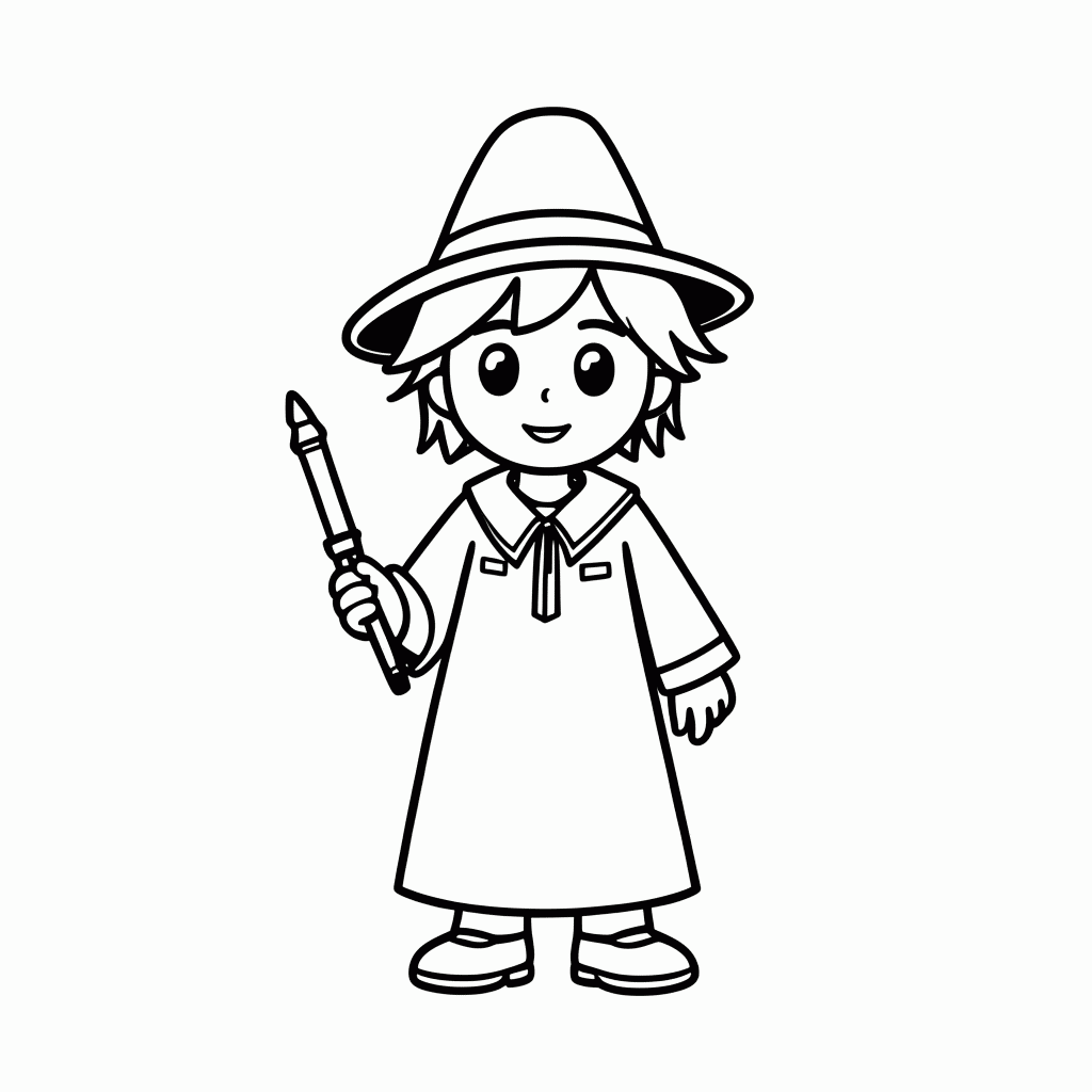Desenho de Luna Lovegood para colorir e imprimir grátis em folha A4