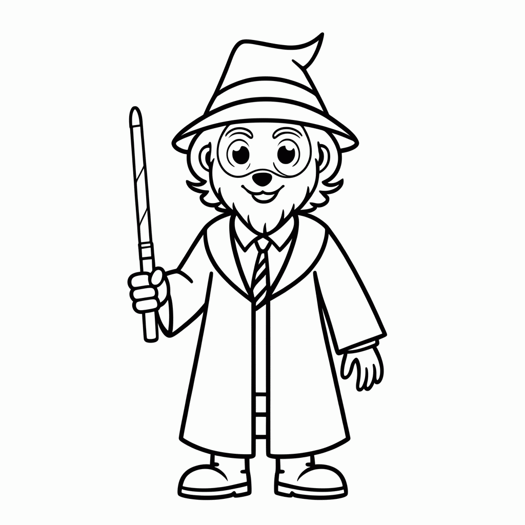 Desenho de Remus Lupin Lobo para colorir e imprimir grátis em folha A4