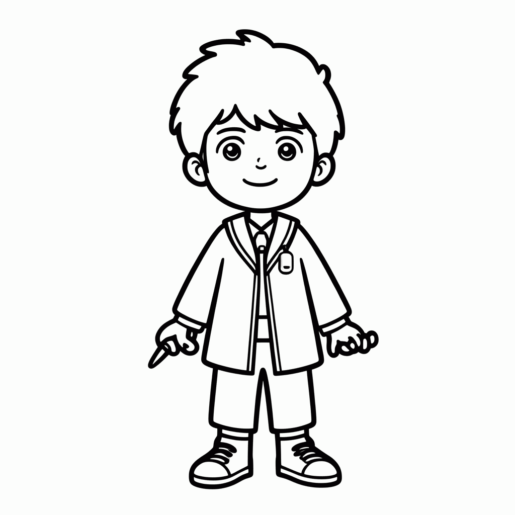 Desenho de Ron Weasley para colorir e imprimir grátis em folha A4