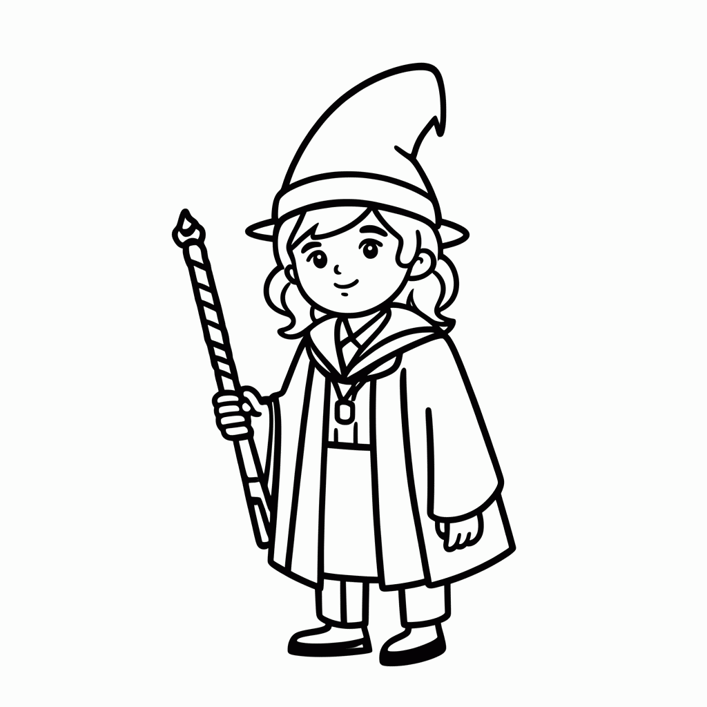 Desenho de Varinha De Sabugueiro para colorir e imprimir grátis em folha A4