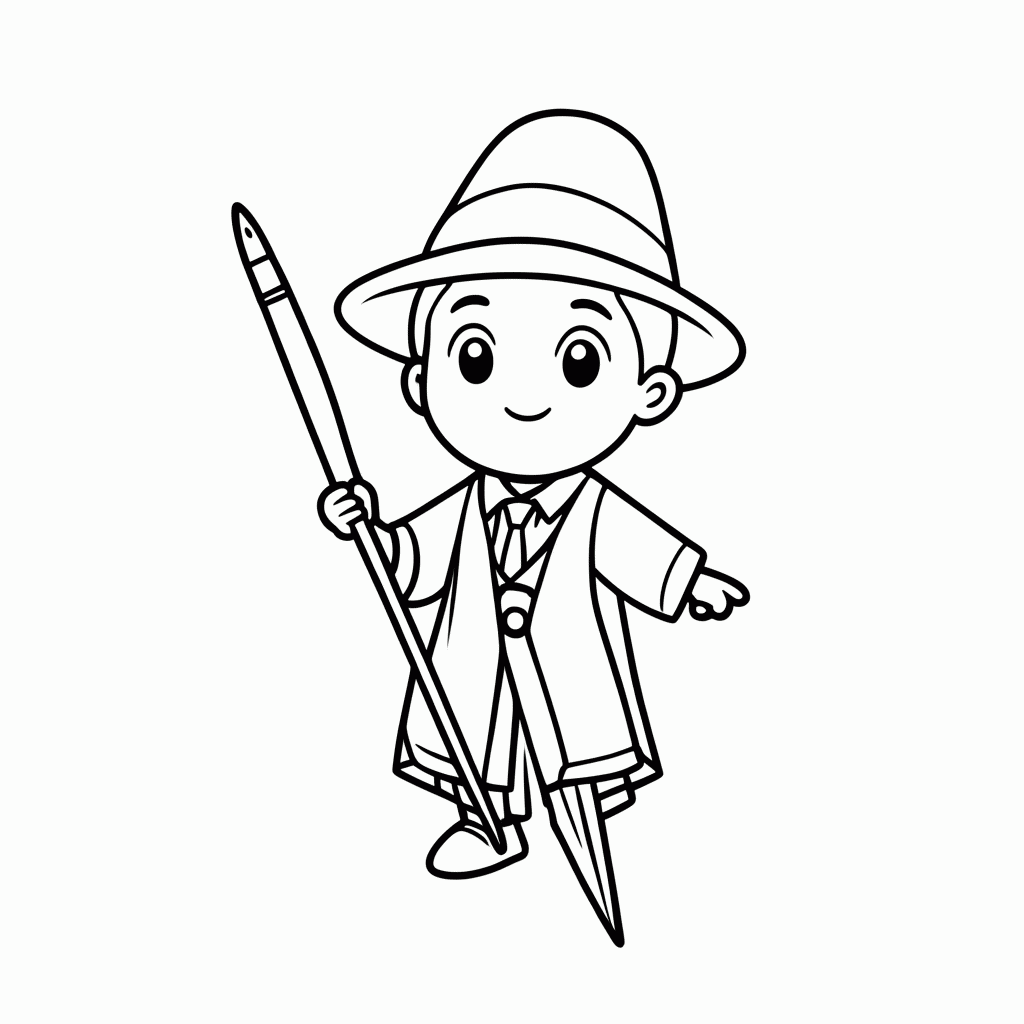Desenho de Vassoura Nimbus 2000 para colorir e imprimir grátis em folha A4