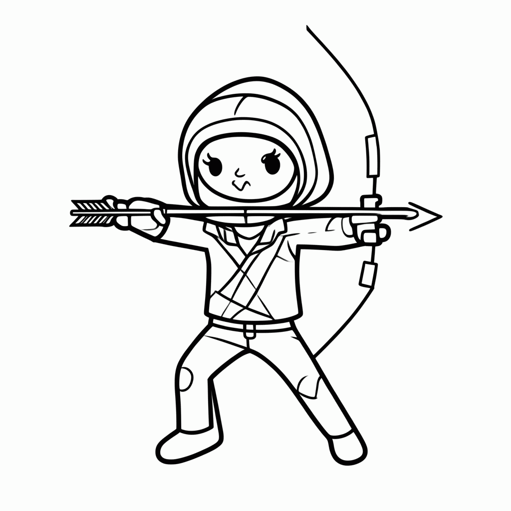Desenho de Arqueiro para colorir e imprimir grátis em folha A4