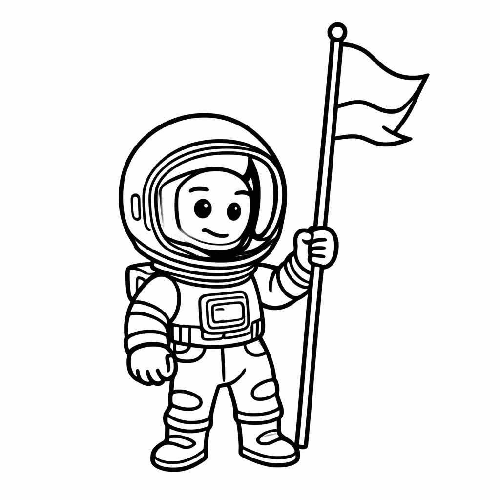 Desenho de Astronauta Heroi para colorir e imprimir grátis em folha A4