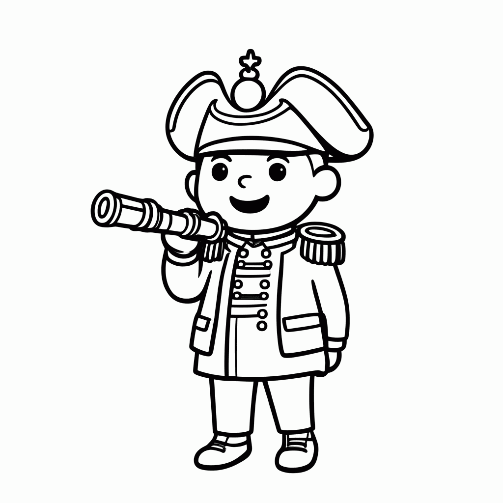 Desenho de Capitao para colorir e imprimir grátis em folha A4