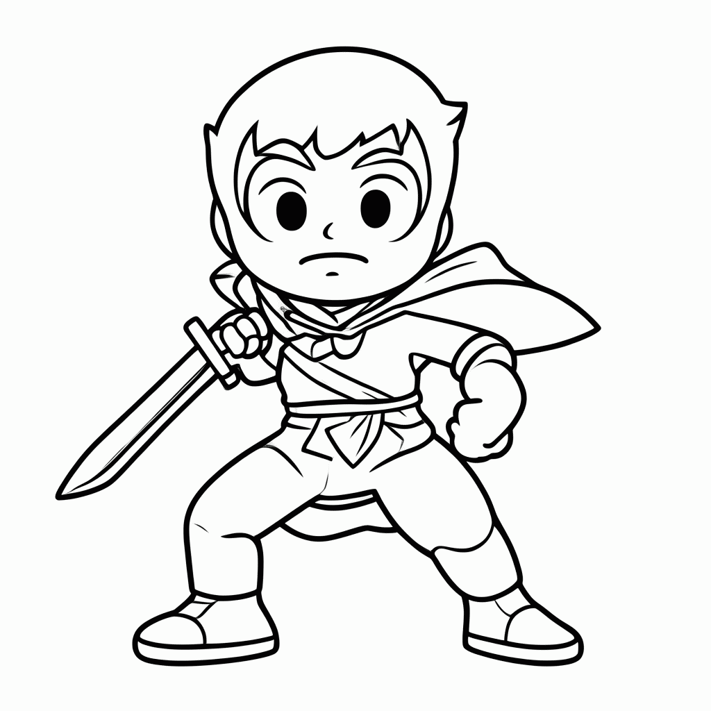 Desenho de Espadachim para colorir e imprimir grátis em folha A4