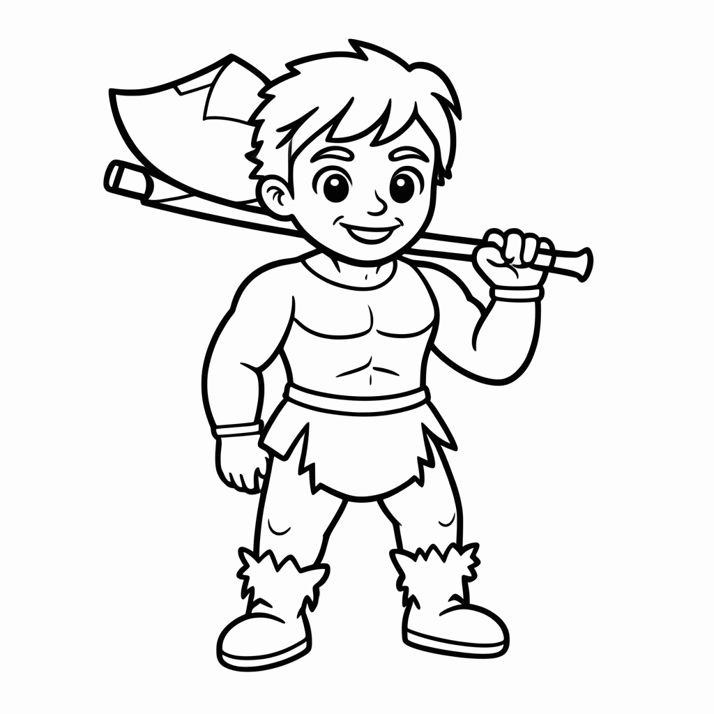 Desenho de Guerreiro para colorir e imprimir grátis em folha A4