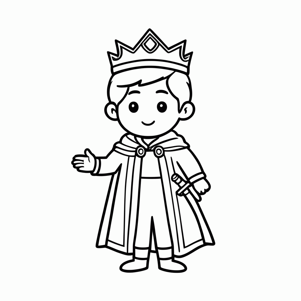 Desenho de Principe para colorir e imprimir grátis em folha A4