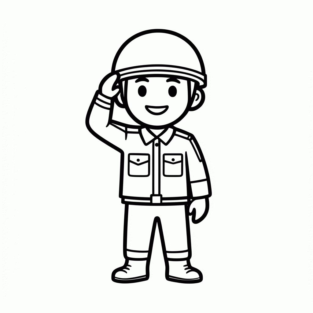 Desenho de Soldado para colorir e imprimir grátis em folha A4