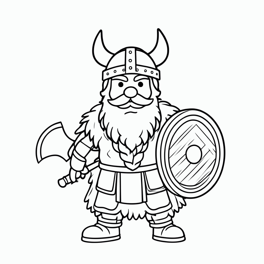 Desenho de Viking para colorir e imprimir grátis em folha A4