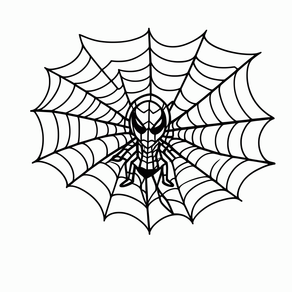 Desenho de Spider Man Balancando Teia para colorir e imprimir grátis em folha A4
