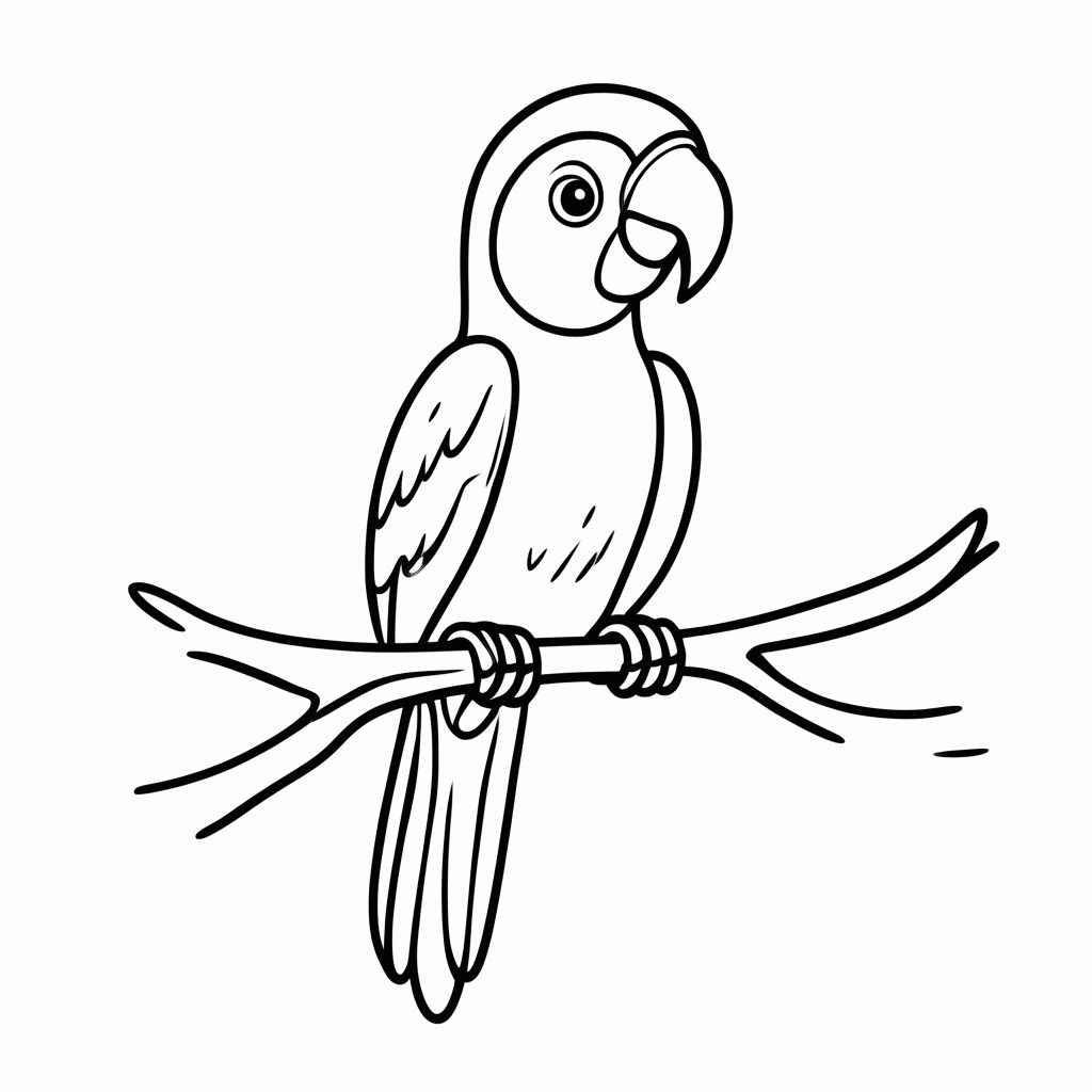 Desenho de Arara Azul para colorir e imprimir grátis em folha A4
