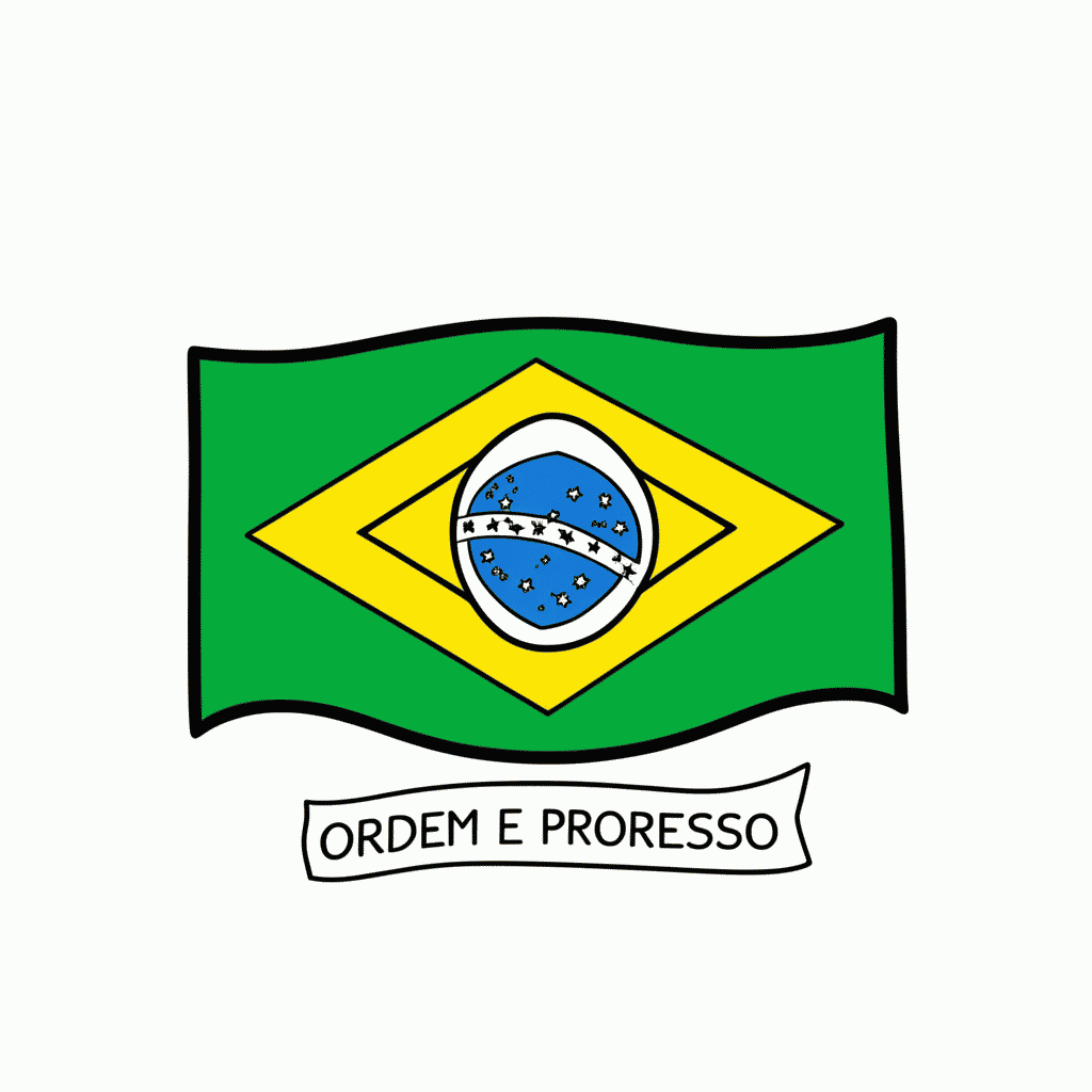 Desenho de Bandeira Do Brasil para colorir e imprimir grátis em folha A4
