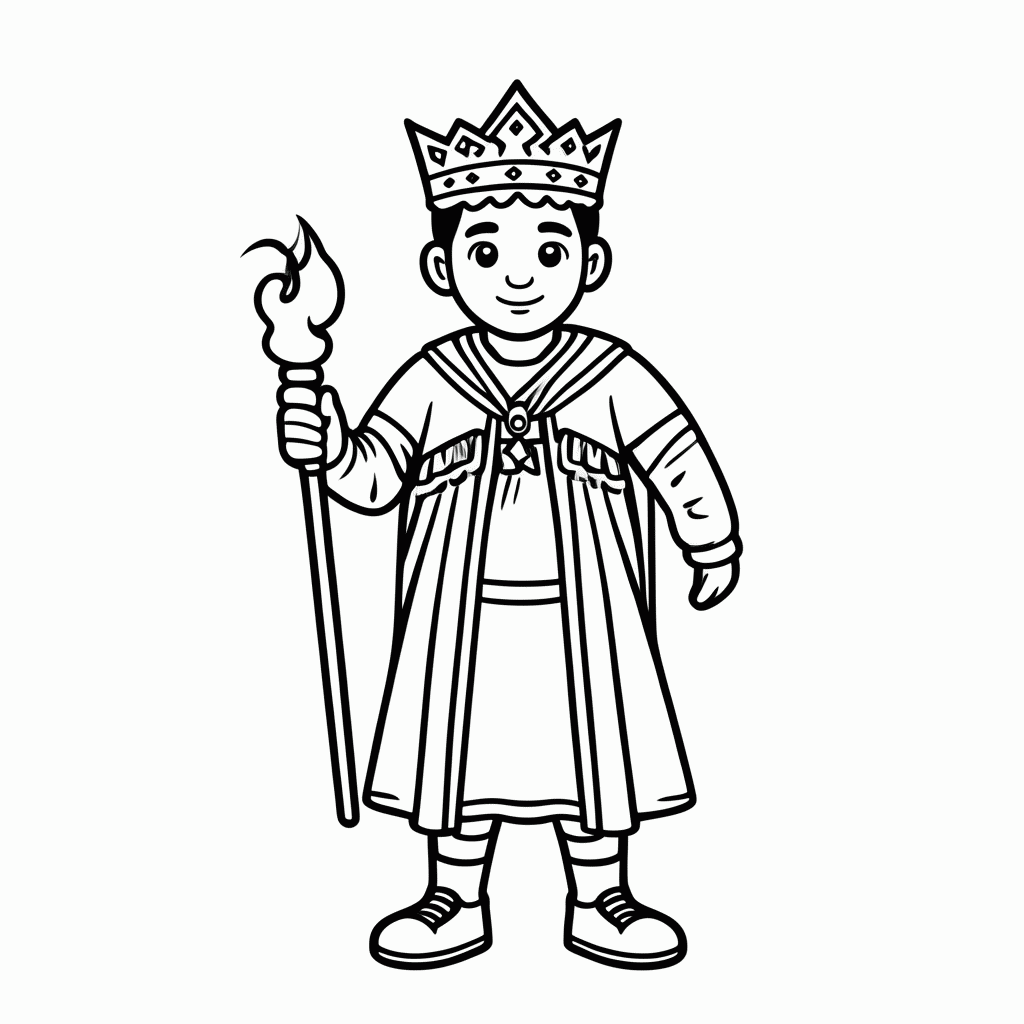Desenho de Dom Pedro Imperador para colorir e imprimir grátis em folha A4