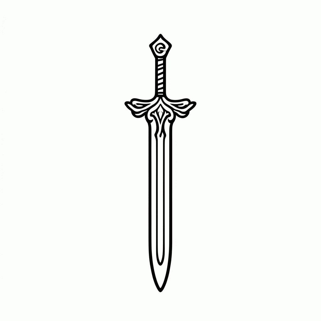 Desenho de Espada Imperial para colorir e imprimir grátis em folha A4
