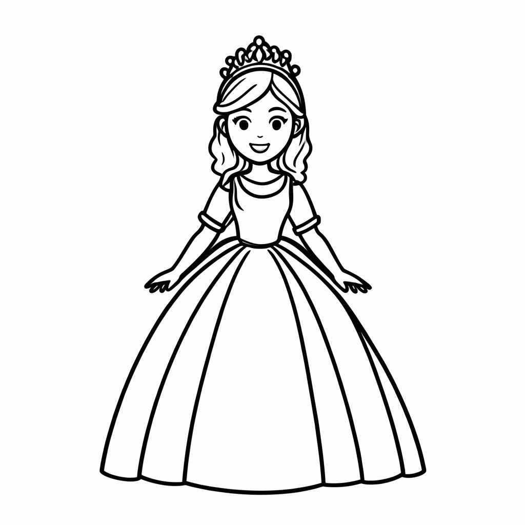 Desenho de Princesa Leopoldina para colorir e imprimir grátis em folha A4
