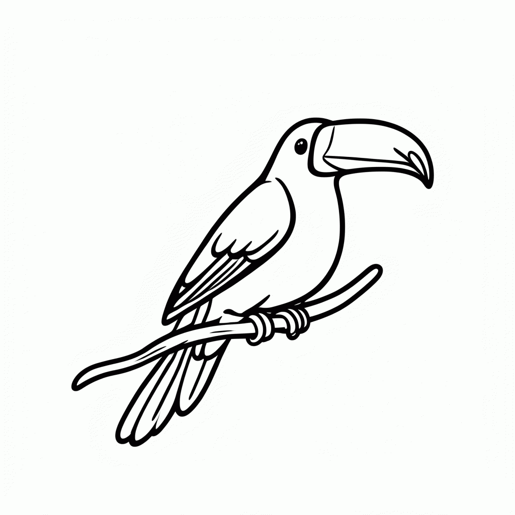 Desenho de Tucano Do Brasil para colorir e imprimir grátis em folha A4