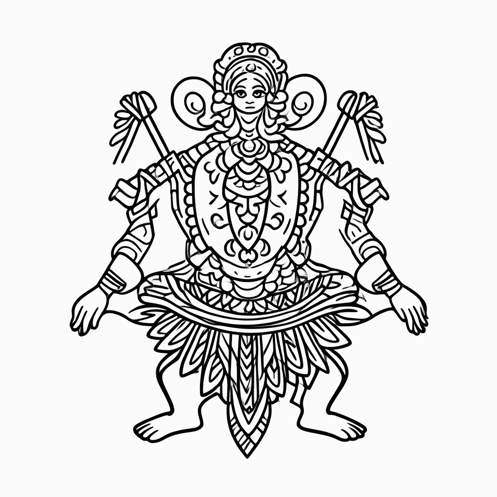 Desenho de Danca Ritual para colorir e imprimir grátis em folha A4