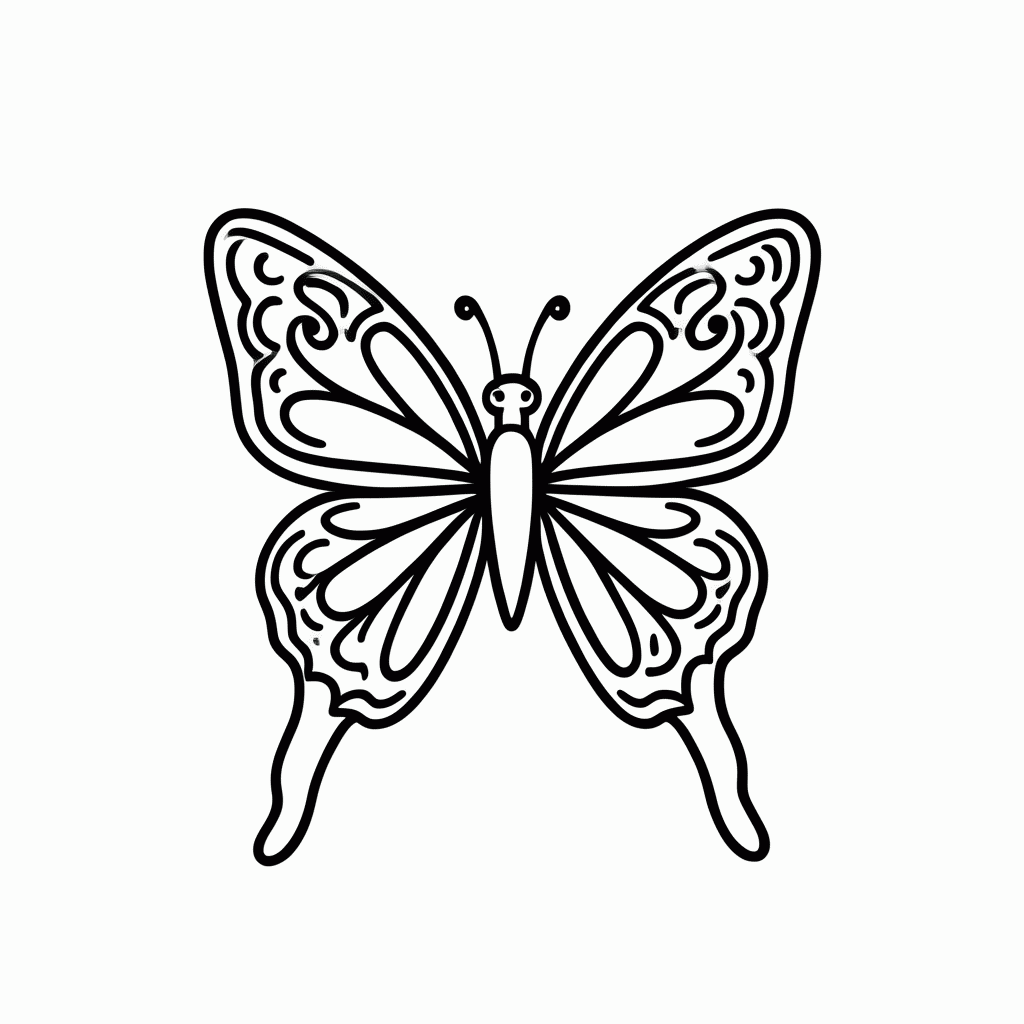 Desenho de Borboleta para colorir e imprimir grátis em folha A4