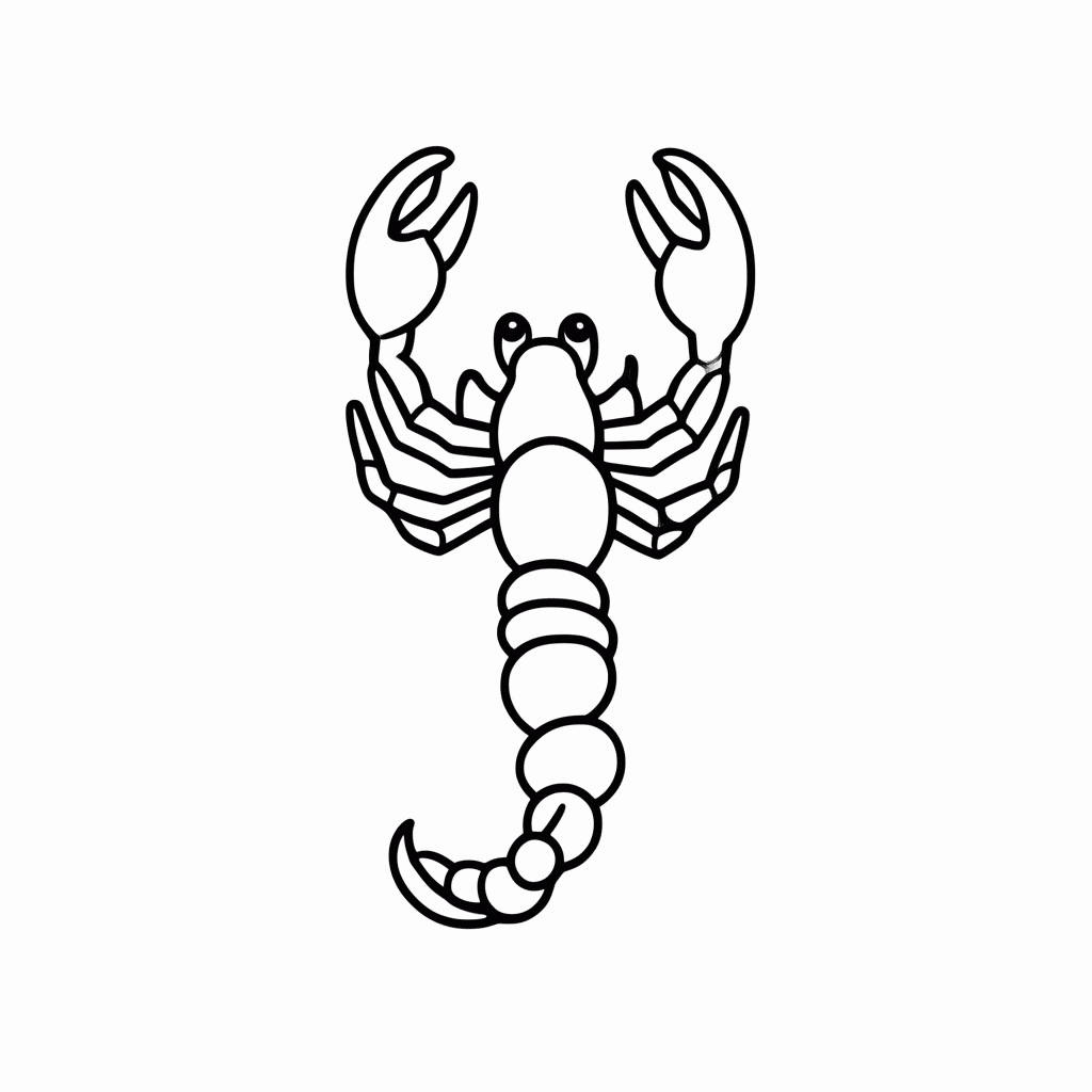Desenho de Escorpiao para colorir e imprimir grátis em folha A4