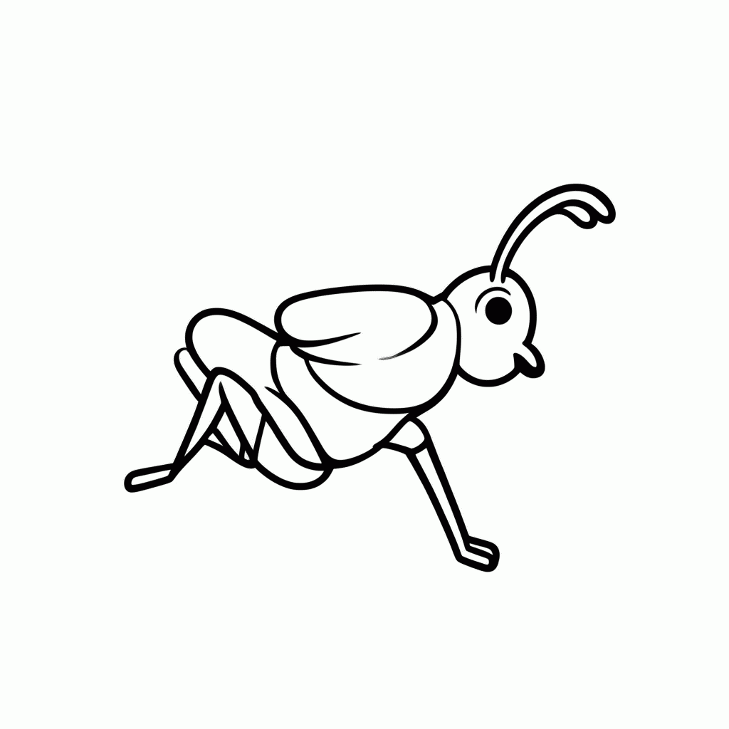 Desenho de Grilo para colorir e imprimir grátis em folha A4