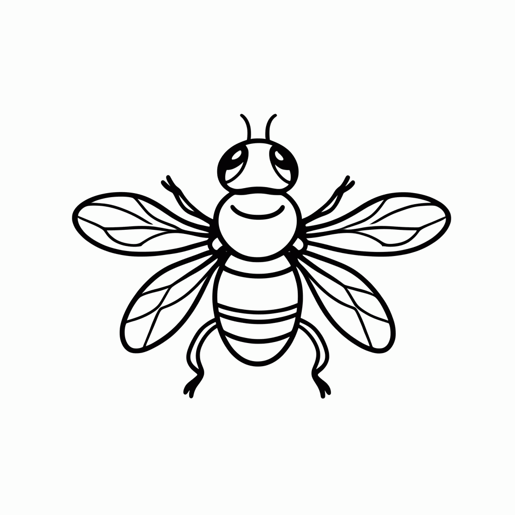 Desenho de Mosca para colorir e imprimir grátis em folha A4