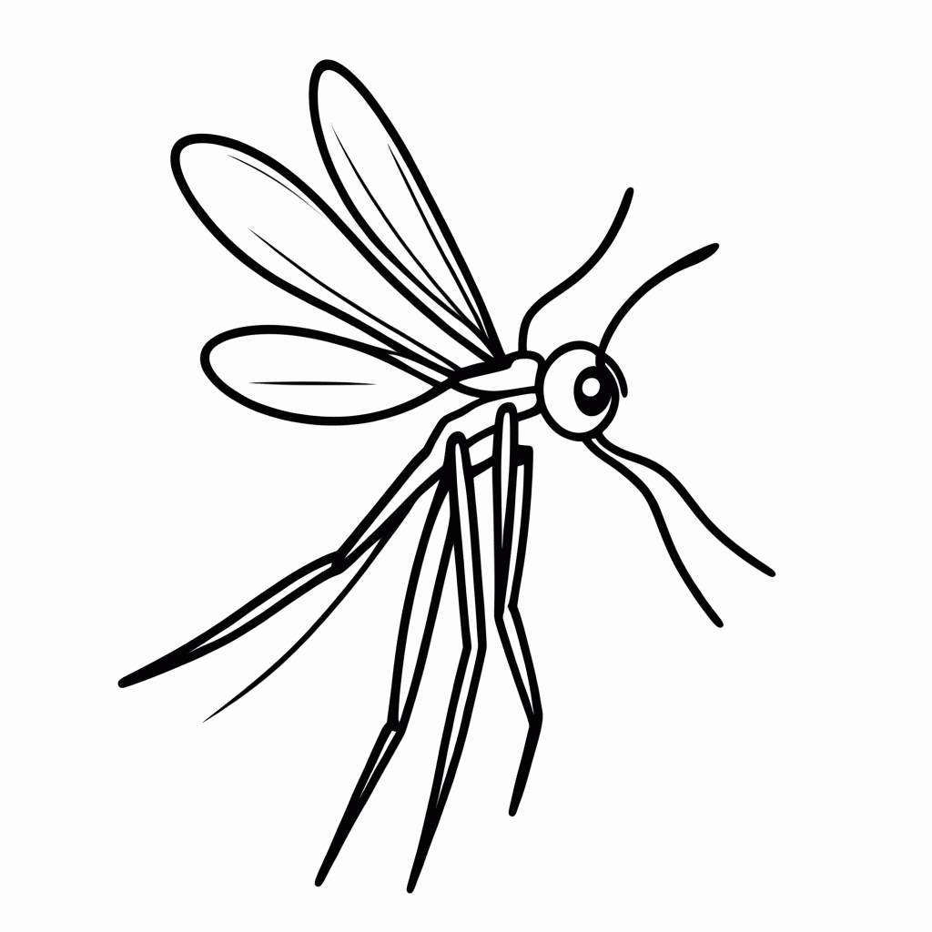 Desenho de Mosquito para colorir e imprimir grátis em folha A4
