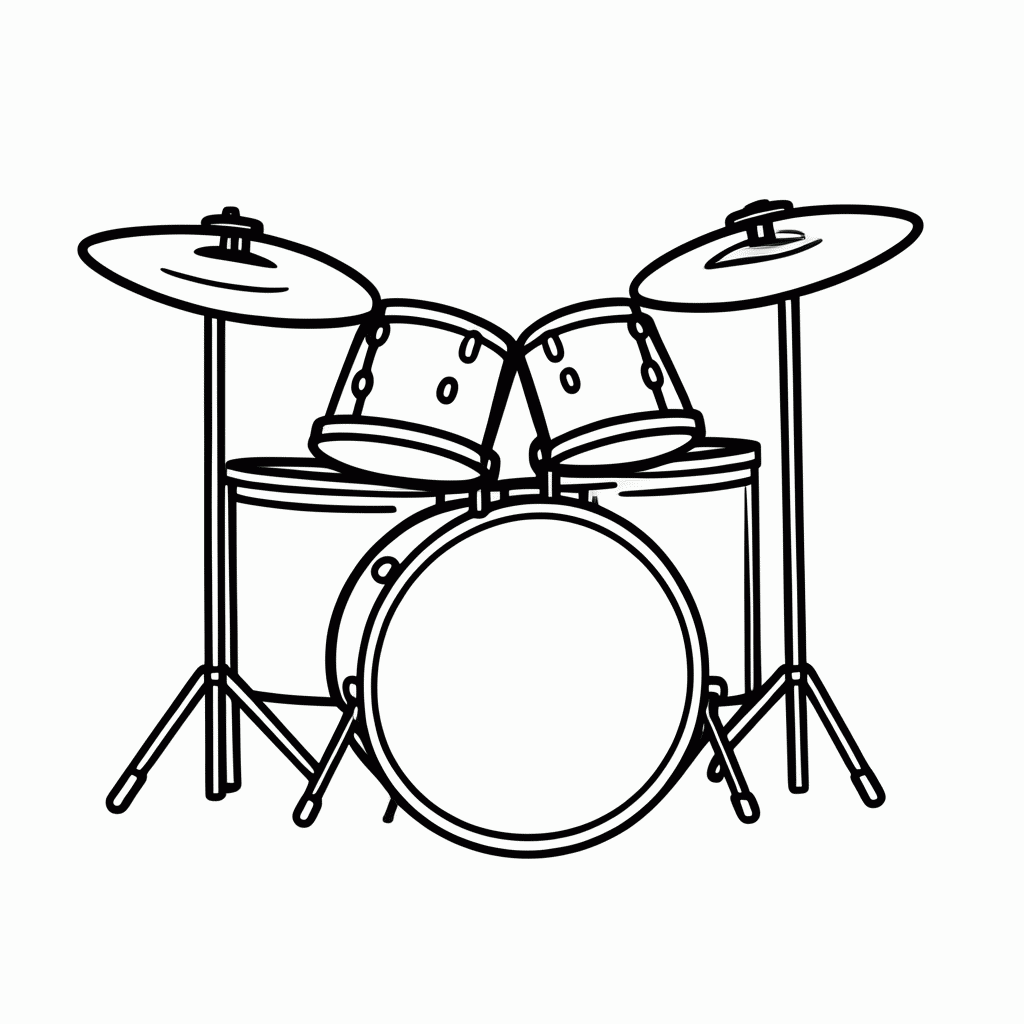 Desenho de Bateria para colorir e imprimir grátis em folha A4