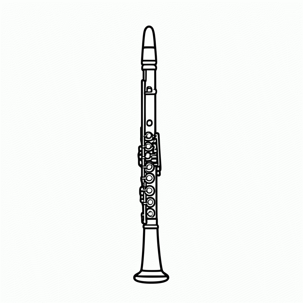 Desenho de Flauta para colorir e imprimir grátis em folha A4