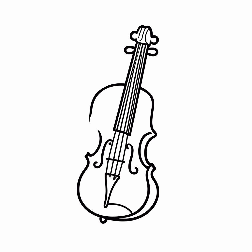 Desenho de Violino para colorir e imprimir grátis em folha A4
