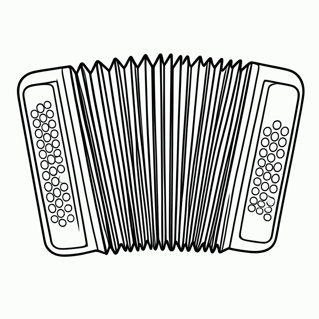 Desenho de Acordeon para colorir e imprimir grátis em folha A4