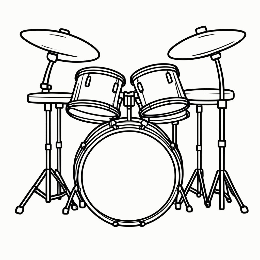 Desenho de Bateria para colorir e imprimir grátis em folha A4