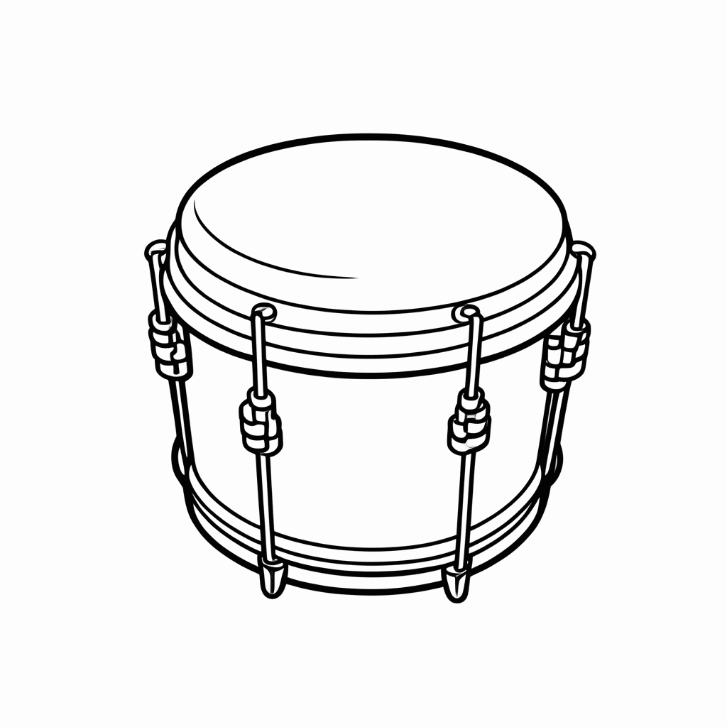 Desenho de Pandeiro para colorir e imprimir grátis em folha A4