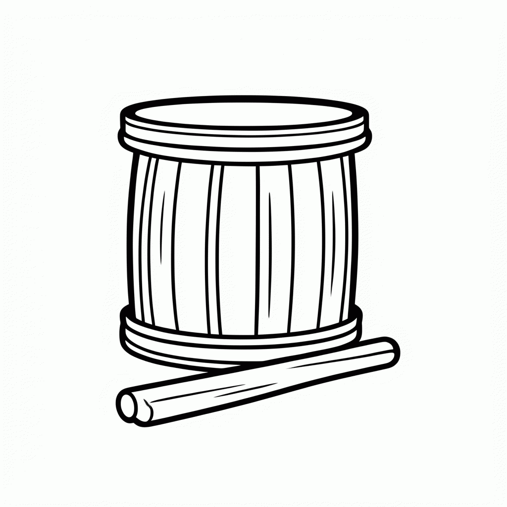 Desenho de Tambor para colorir e imprimir grátis em folha A4