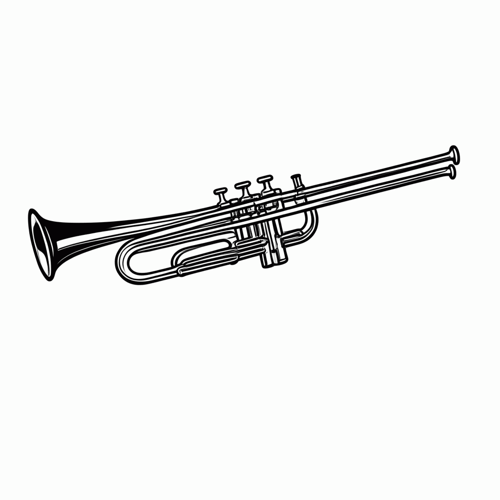 Desenho de Trombone para colorir e imprimir grátis em folha A4
