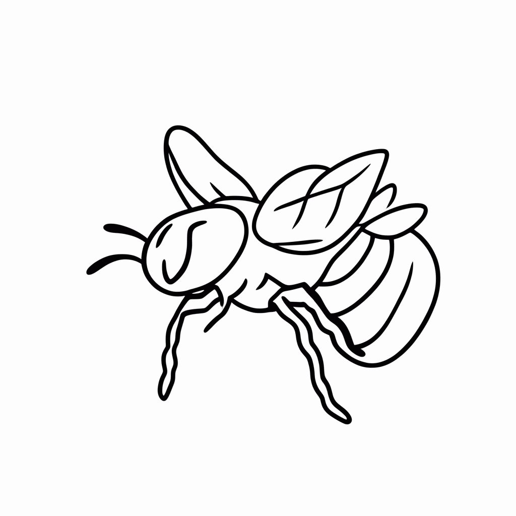 Desenho de Jardinagem — Abelha Polinizadora para colorir e imprimir grátis em folha A4