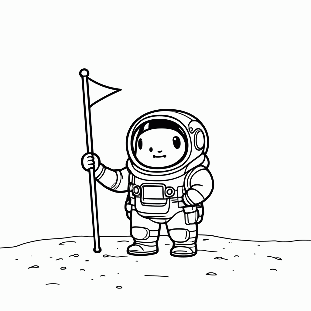 Desenho de Crewmate Com Bandeira para colorir e imprimir grátis em folha A4
