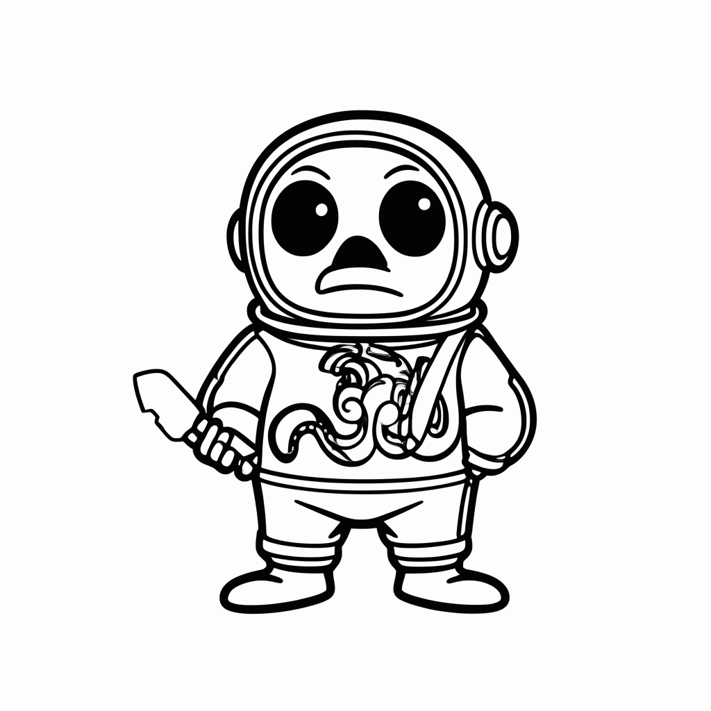 Desenho de Impostor Com Faca para colorir e imprimir grátis em folha A4