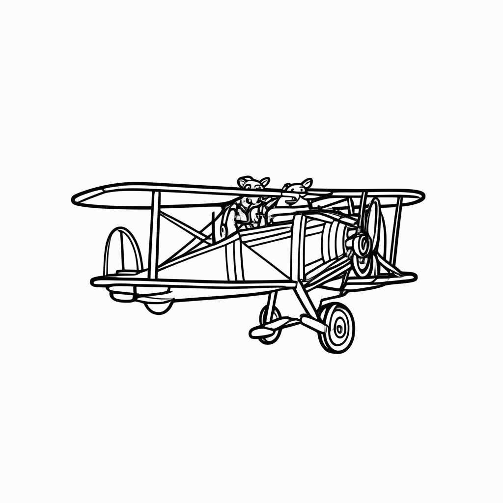 Desenho de Aviao Dos Porcos para colorir e imprimir grátis em folha A4