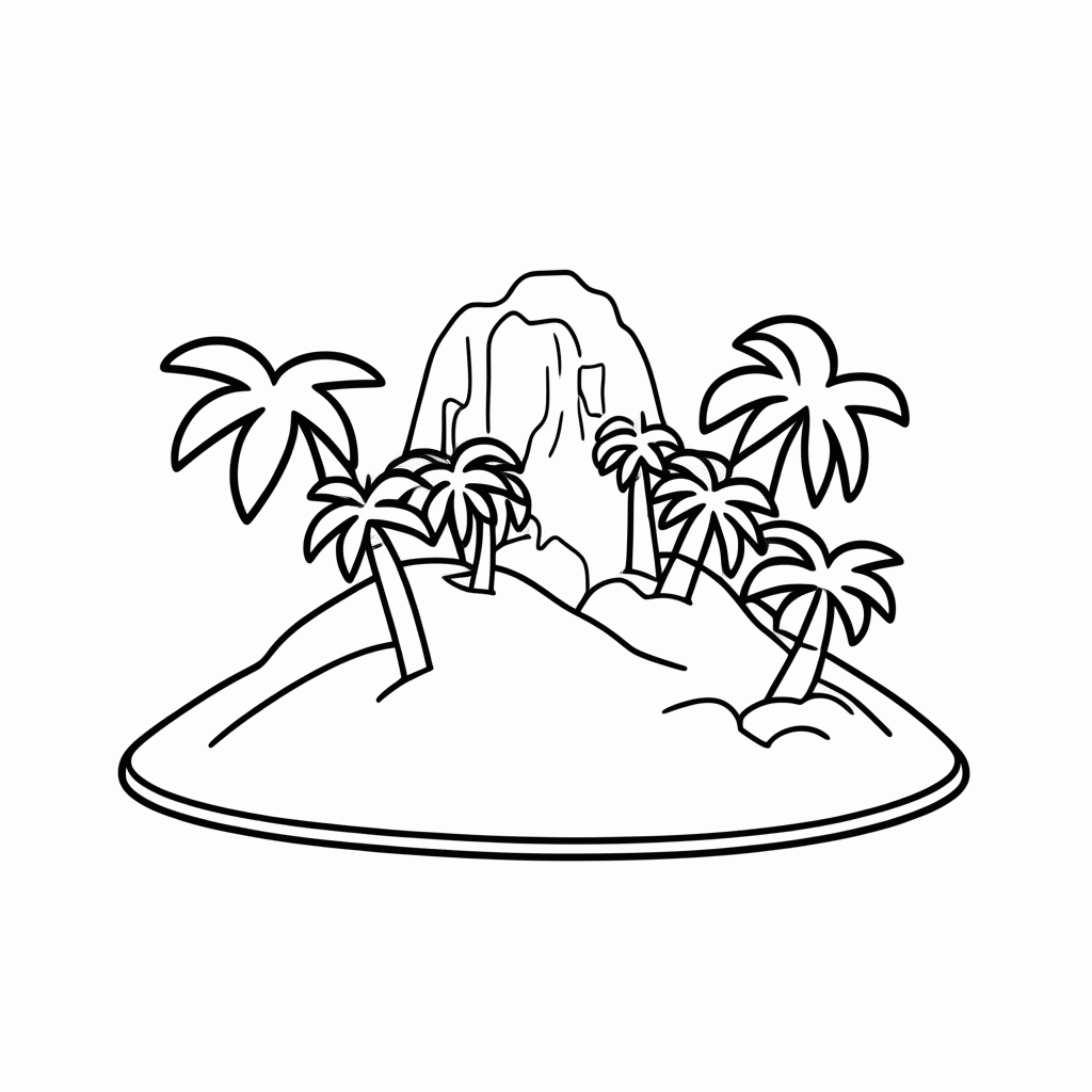 Desenho de Ilha Dos Passaros para colorir e imprimir grátis em folha A4