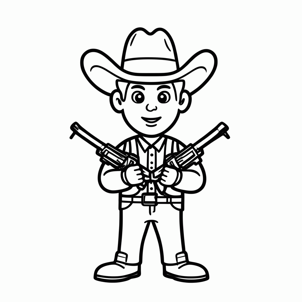 Desenho de Colt Pistola Dupla para colorir e imprimir grátis em folha A4