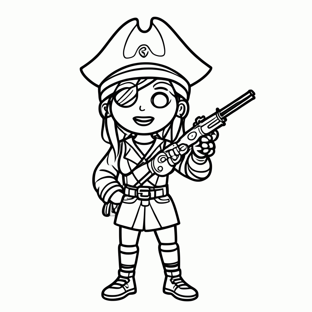 Desenho de Penny Pirata para colorir e imprimir grátis em folha A4