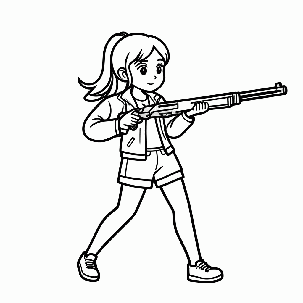 Desenho de Shelly Escopeta para colorir e imprimir grátis em folha A4