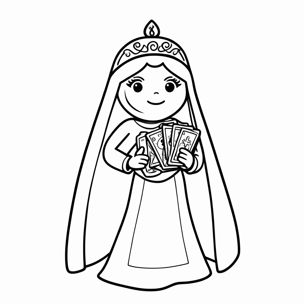 Desenho de Tara Cartomante para colorir e imprimir grátis em folha A4
