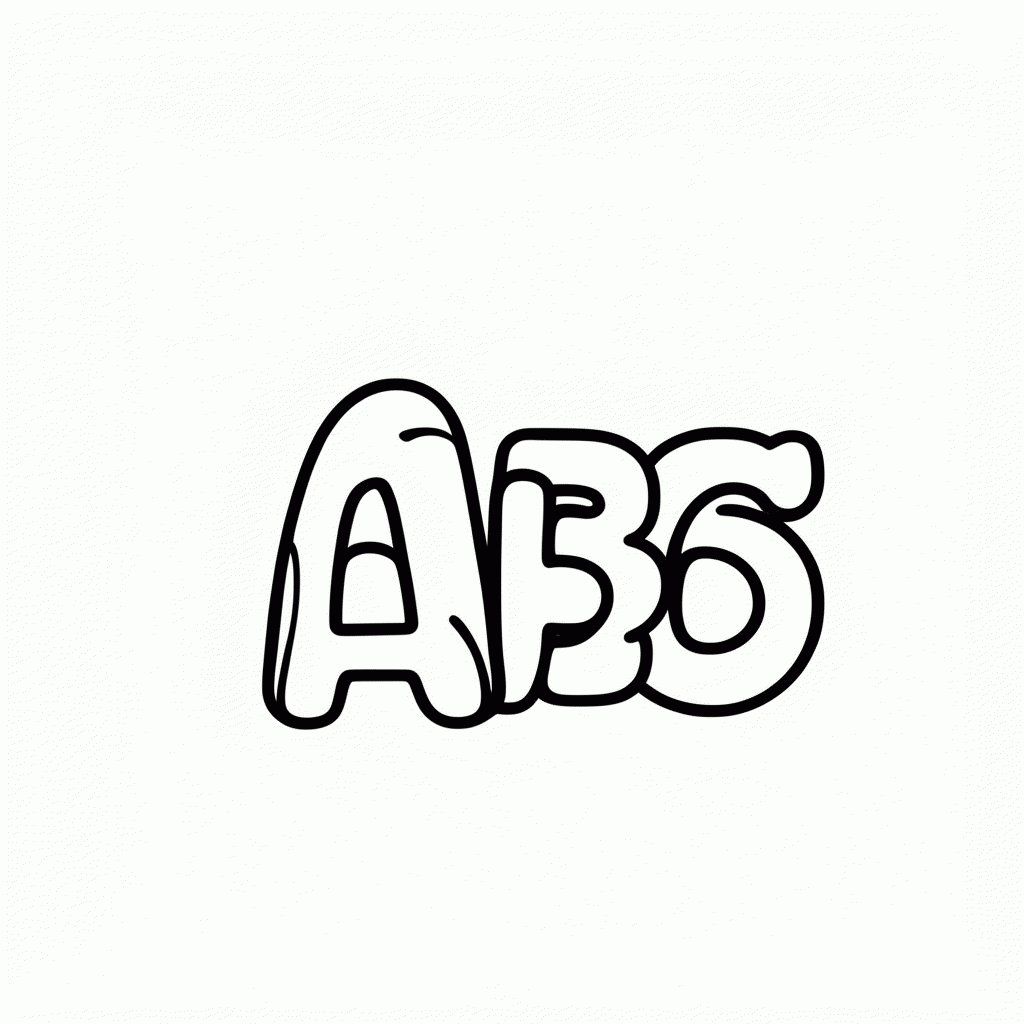Desenho de Blocos de Alfabeto Empilhados para colorir e imprimir grátis em folha A4