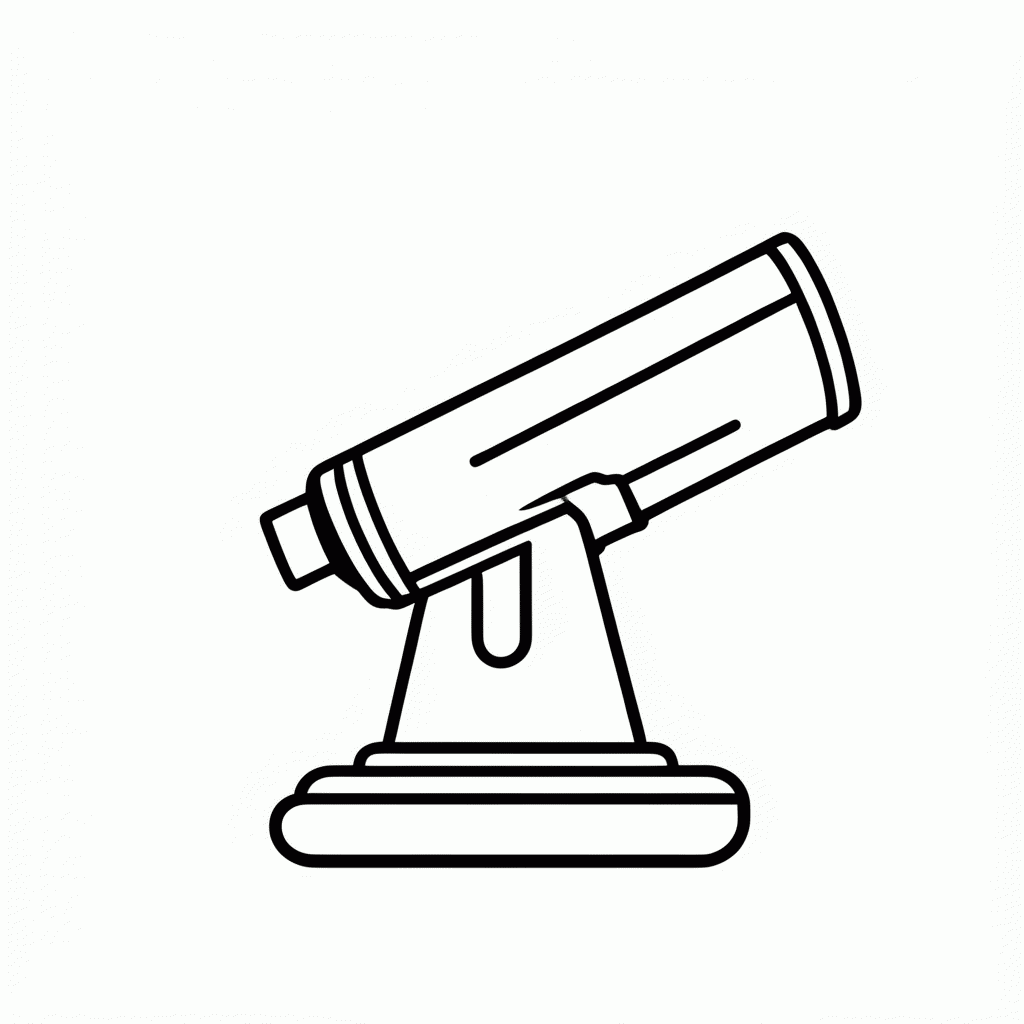 Desenho de Telescópio Astronômico para colorir e imprimir grátis em folha A4