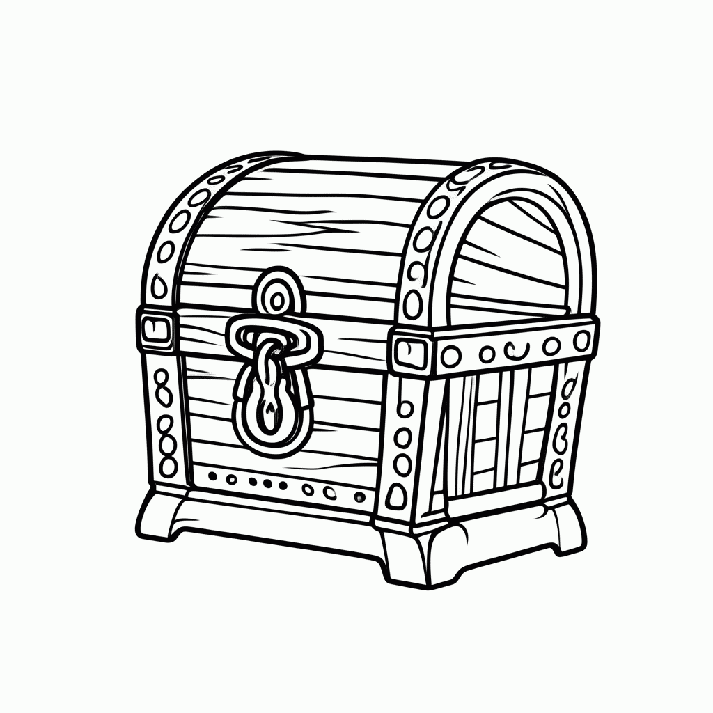 Desenho de Bau Dourado para colorir e imprimir grátis em folha A4