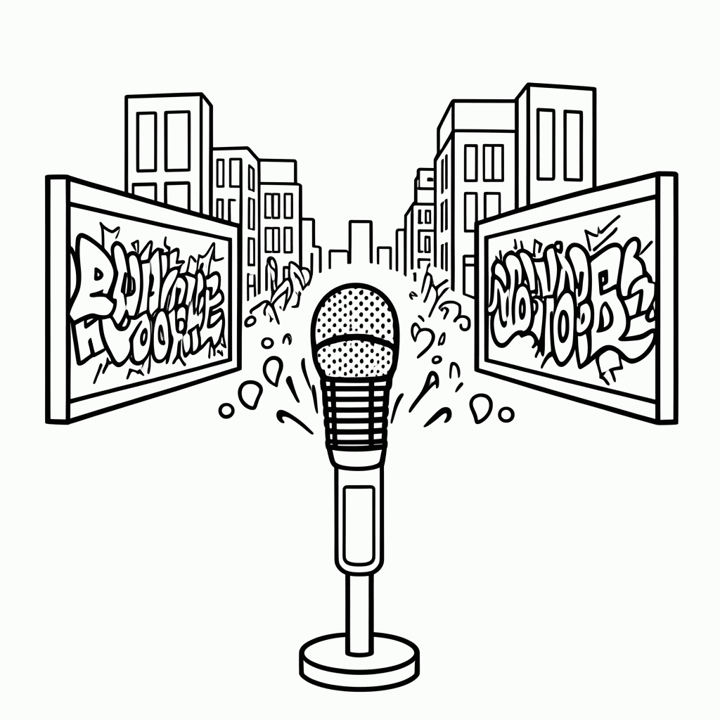 Desenho de Pista De Rap para colorir e imprimir grátis em folha A4