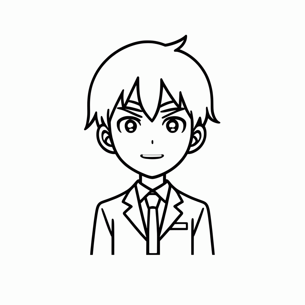 Desenho de Senpai para colorir e imprimir grátis em folha A4